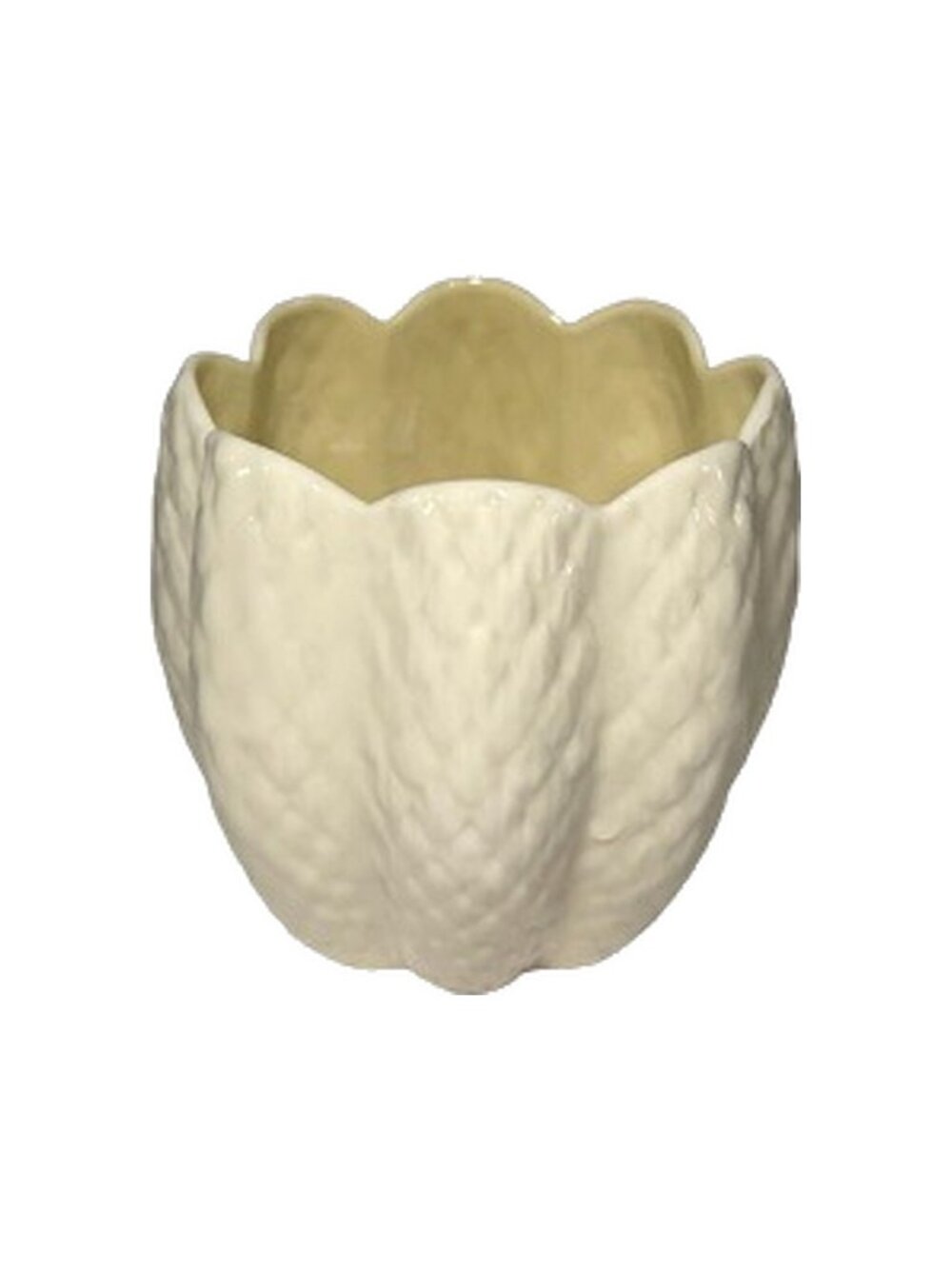 Vintage Belleek Limpet Yellow Porcelain Planter, 6th Mark 1965–1980